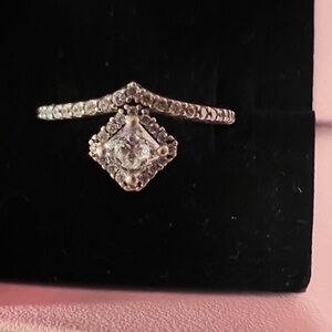 Pandora size 8 ring Elegant Silver Diamond Ring